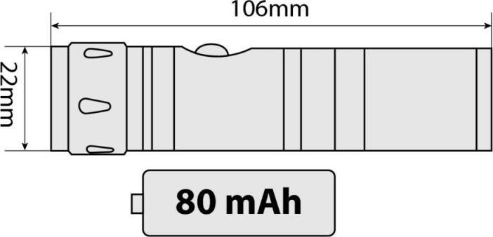 Produktbild Lampa Pocket-Led, nachladbare Taschenlampe aus eloxiertem Aluminium, 12V (3.50 cm)