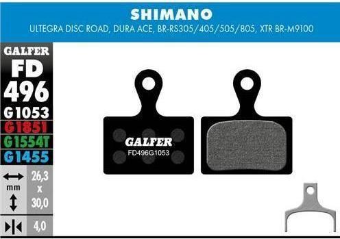 Galfer Bike GALFER Brake Pad FD496 PRO "For all Shimano Flatmount" (Shimano, Semi-metallic)
