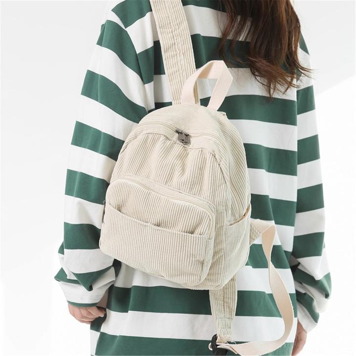 Actual product image Only-Bags.Store Cord Backpack,High School University Backpack,Retro Simple