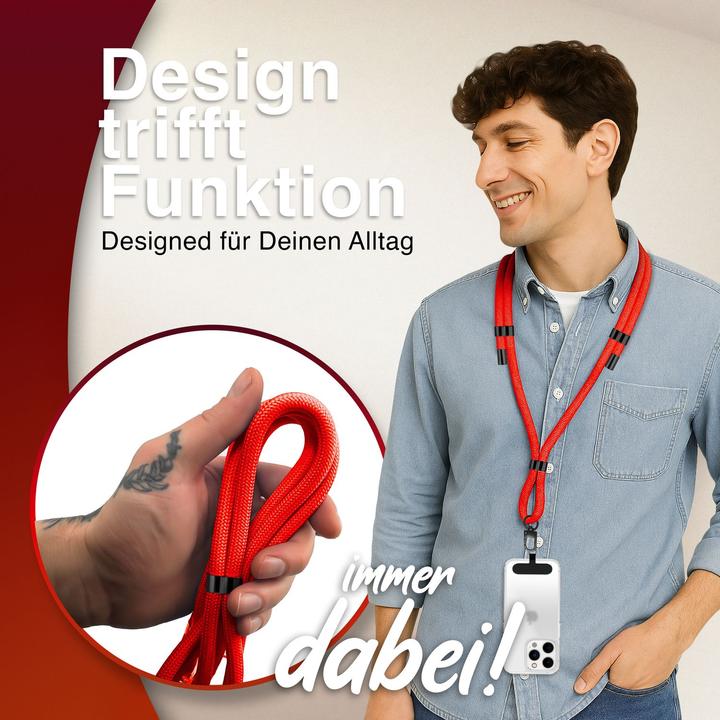 Produktbild Nalia HoldMe Lanyard Handykette - Universal Trageband für Smartphones - Verstellbar, Soft & Elastisch