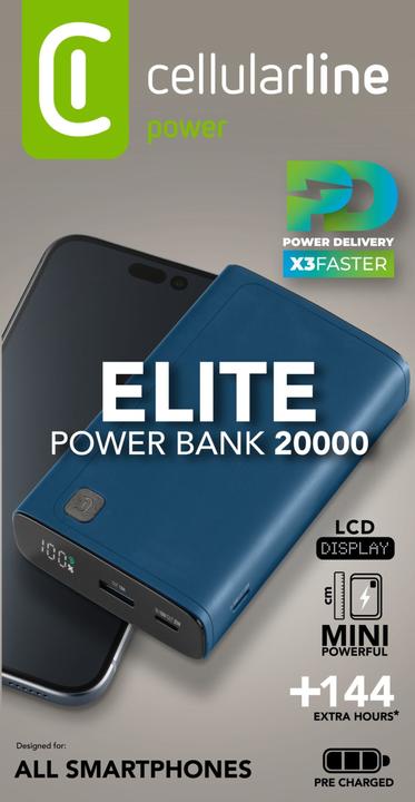 Image du produit Cellularline CELLULAIRE L& CLL PB DISPLAY 20000 BL (20000 mAh, 20 W, 77 Wh)