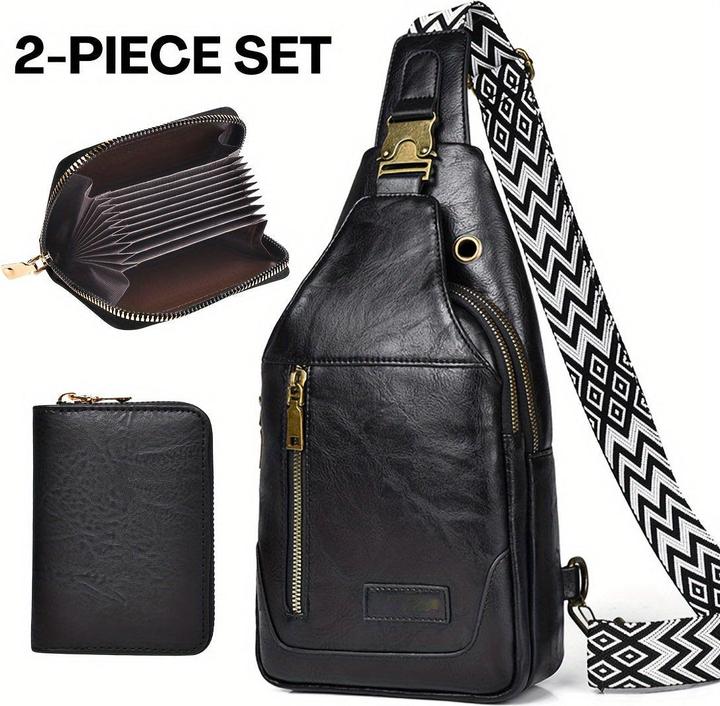 Only-Bags.Store Leder Umhängetasche Set: PU-Material, wasserdicht, grosses Fassungsvermögen, geeignet für Studenten