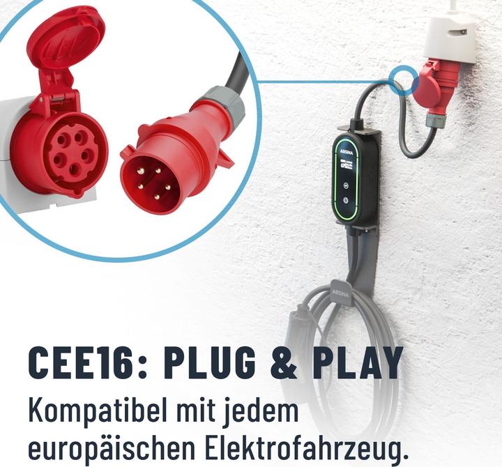 Immagine prodotto Absina Typ 2 Ladekabel CEE (11 kW, 16 A, 6.40 m)