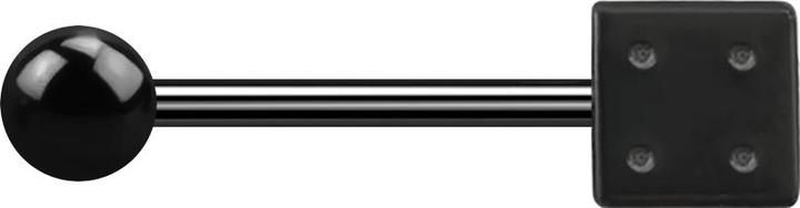 Produktbild Star Piercing Micro Barbell schwarz mit Kugel und Würfel (ohne Messing, Chirurgenstahl 316L)