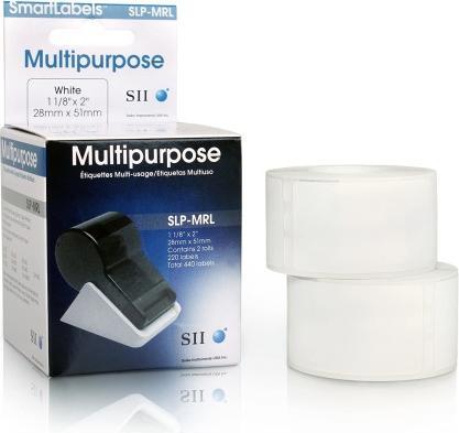 Actual product image Seiko Labels white perm. 28x51mm SLP-MRL SLP-200 220 pcs. 2 rolls each