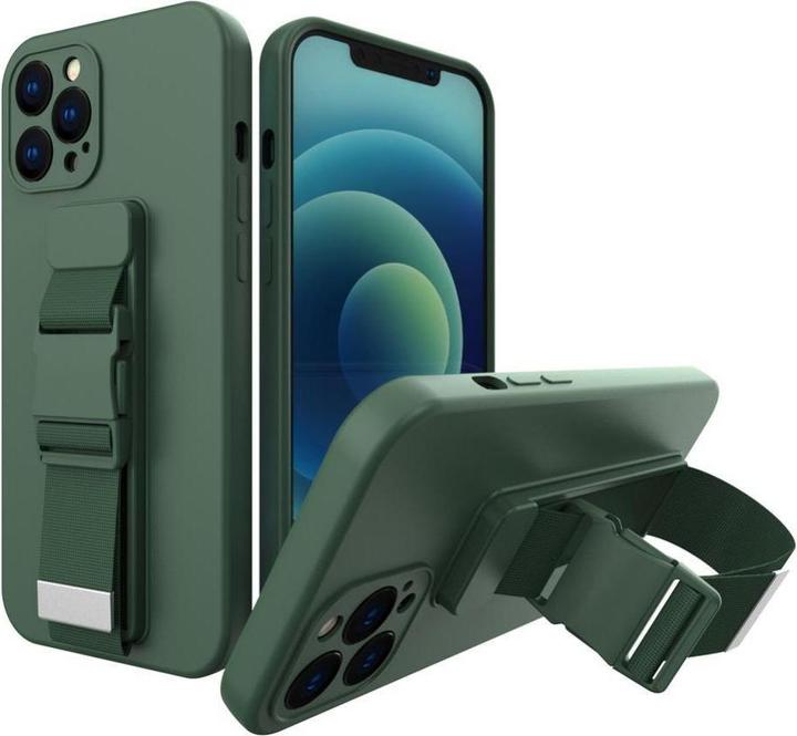 Hurtel Rope case gel case with a chain lanyard bag lanyard iPhone 11 Pro dark green (Apple iPhone 11 Pro)