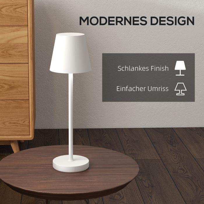 Image du produit Swisshandel24 Tischlampe Aufladbar, USB, 3 Lichtfarben, Metall, Weiss (350 lm)