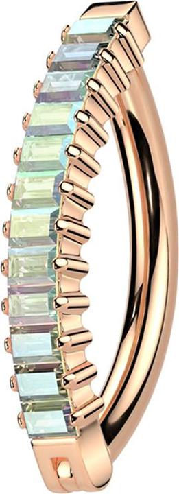 Immagine prodotto Star Piercing Banane klappbar rosegold Schild vertikal rechteckige Kristalle multicolor (senza ottone, Titanio G23)