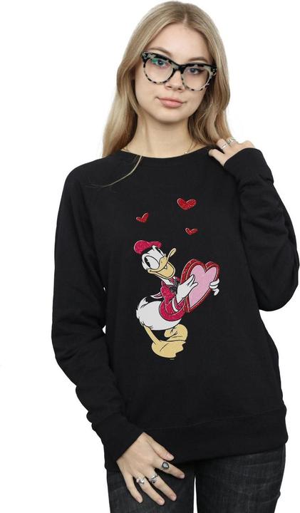 Actual product image Disney Womens/Ladies Donald Duck Love Heart Sweatshirt (M)