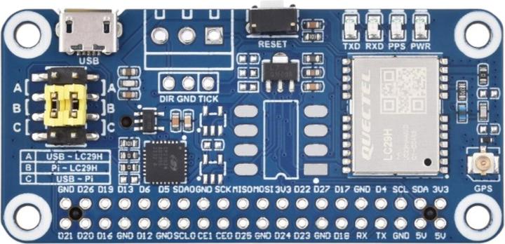 Actual product image WaveShare GPS-RTK Rover LC29H(DA) Dual-band L1+L2 for Raspberry Pi