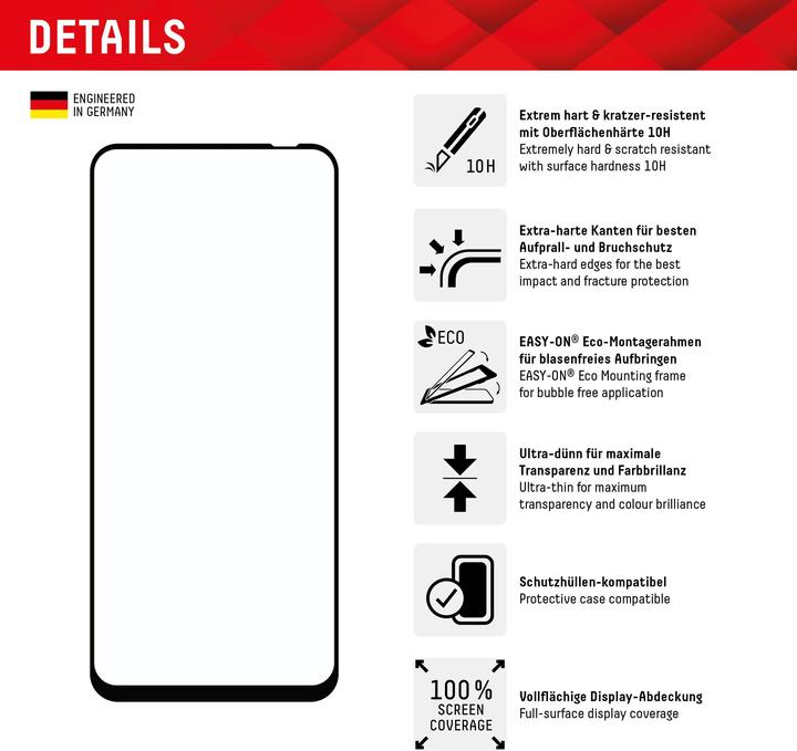Actual product image Displex Real Glass, Full Cover Panzerglas (1 Piece, Xiaomi Redmi Note 12, Xiaomi Poco X5)