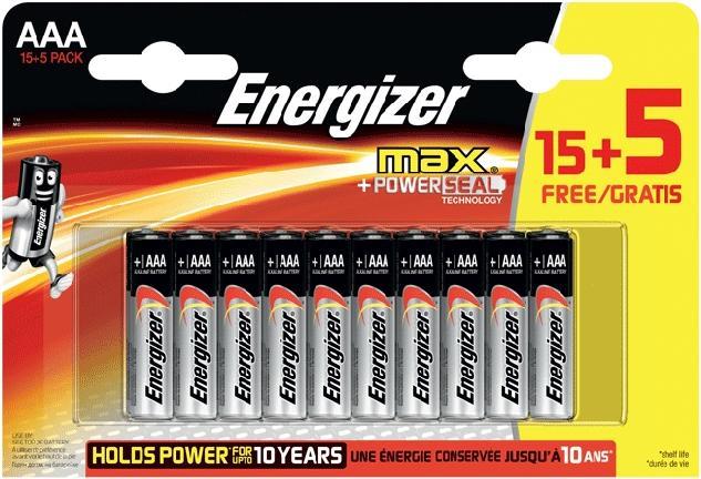 Actual product image Energizer Max Alkaline (20 pcs., AAA)
