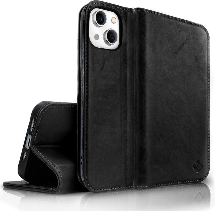 Image du produit Nalia Etui à rabat en bois véritable avec fermeture magnétique (Apple iPhone 14 Plus)