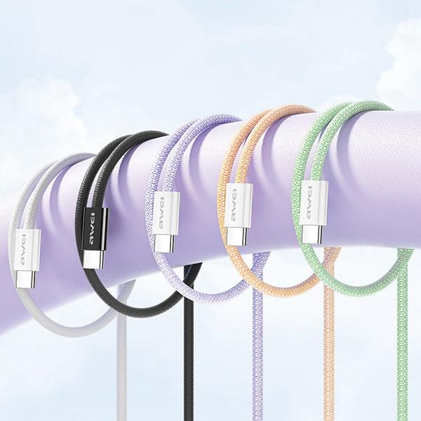 Image du produit Awei câble CL-219T USB-C na USB-C 60W biały/white iPhone 15 (USB 3.2 Gen 1, 60 W)