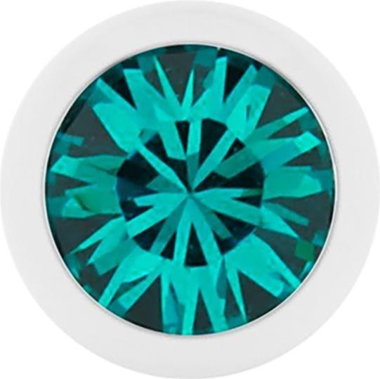 Image du produit Star Piercing Micro Boule Pure White avec Swarovski turquoise (sans laiton, Acier chirurgical 316L)