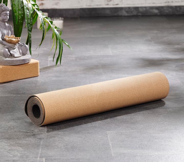 Produktbild Newgen medicals Rutschfeste Yoga-Matte aus Kork und Natur-Kautschuk (5 mm)
