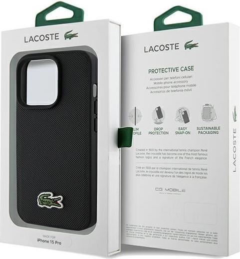 Actual product image Lacoste LCHMP15XPVCK iPhone 15 Pro Max 6.7" czarny/black hardcase Iconic Petit Pique MagSafe (Apple iPhone 15 Pro)