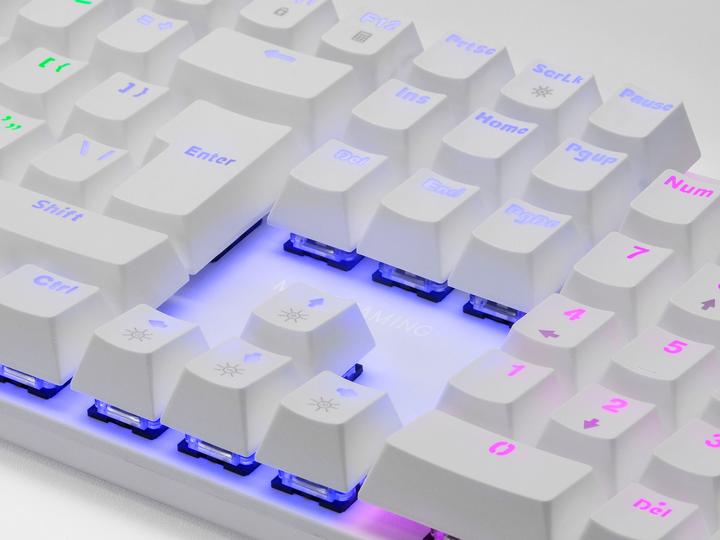 Image du produit Mars Gaming MK422 Clavier de jeu blanc RGB Marron Commutateur mécanique Langue US (US, Filaire)