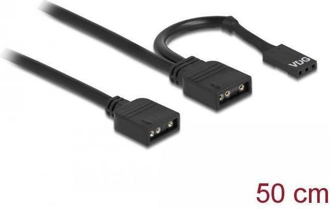 Produktbild Delock RGB Anschlusskabel 3 Pin für 5V RGB/ARGB LED Beleuchtung mit 2x3 Pin Buchse 50cm