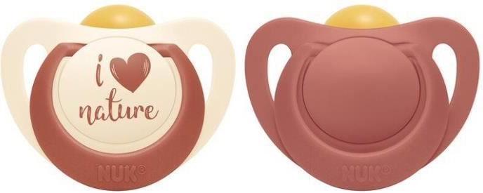 Produktbild NUK FOR NATURE Schnuller, kiefergerechte Form, aus Naturkautschuk-Latex, 6-18 Monate, 2 Stück, ro...