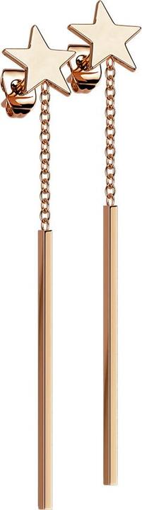 Immagine prodotto Star Piercing Orecchini a perno in oro rosa con catena pendente a stella e barretta (senza ottone, Acciaio chirurgico 316L)