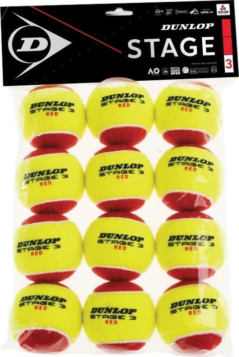 Produktbild Dunlop Tennis balls STAGE 3 RED 12-polybag ITF