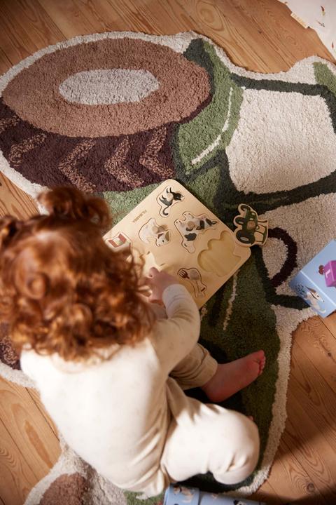 Actual product image Filibabba Tufted rug - Tractor (100 x 77 cm)
