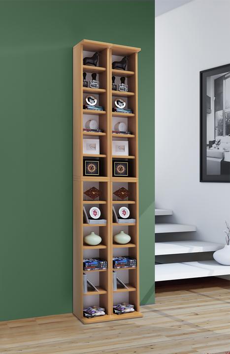 Actual product image VCM Wood CD DVD Stand Shelf Almera (42 x 20 x 180 cm)