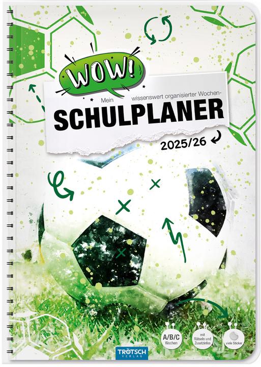 Schulplaner WOW Fussball 25/26 (A5, Tedesco)