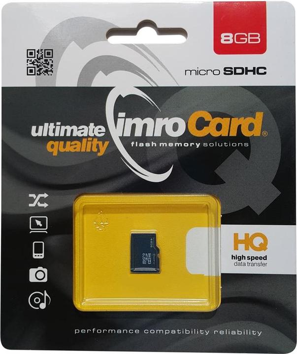 Actual product image IMRO MicroSDHC/8G 8 GB UHS-I Class 10 (8 GB, microSDHC, U1, UHS-I)