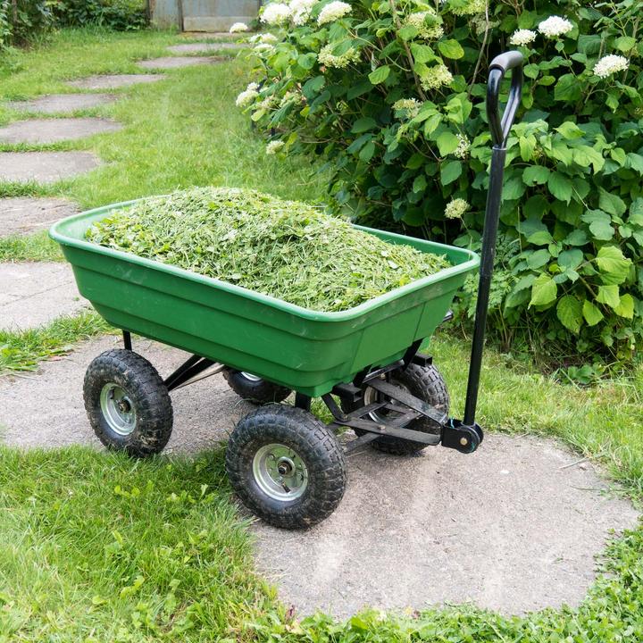 Actual product image Wiltec Dump Cart, Capacity 50l, max. load 200kg, Garden Trolley Tipper Trailer Wheelbarrow