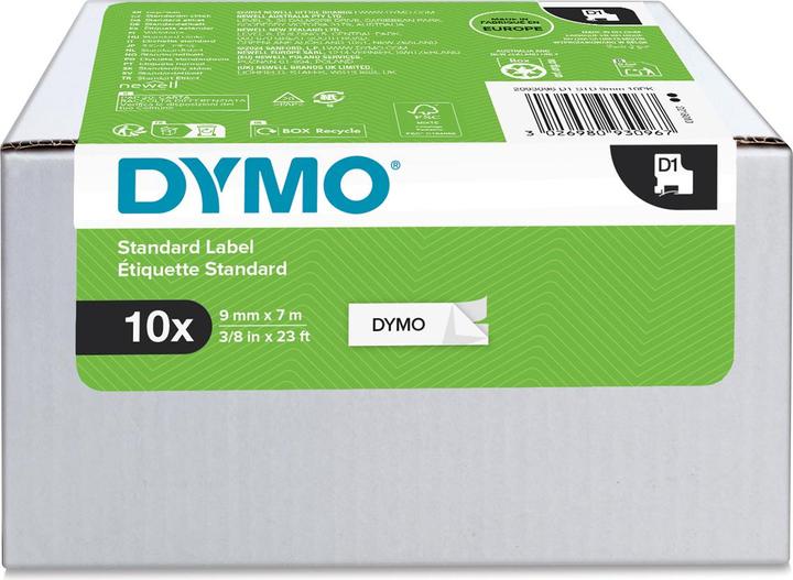 Dymo 1x10 D1 Schriftband 9mmx7m auf (0.90 cm, Weiss)