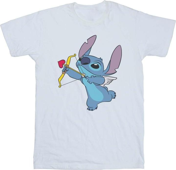 Actual product image Disney Womens/Ladies Lilo And Stitch Stitch Cupid Valentines Cotton Boyfriend T-Shirt (S)