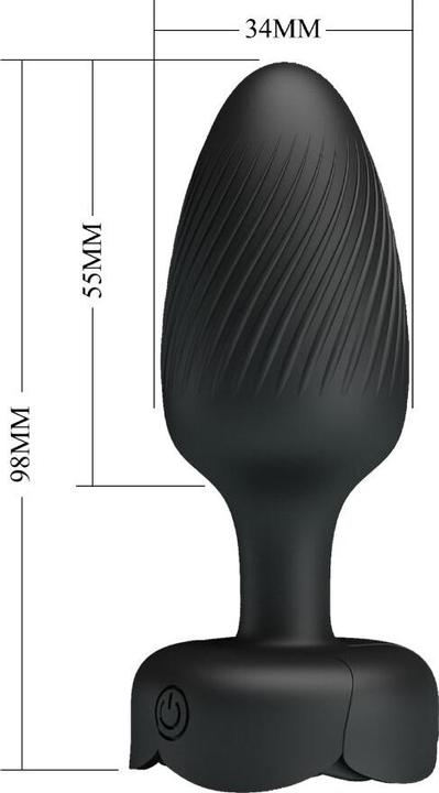 Actual product image Pretty Love - Osborn Anal Plug Mit LED Licht Schwarz 9,8 cm