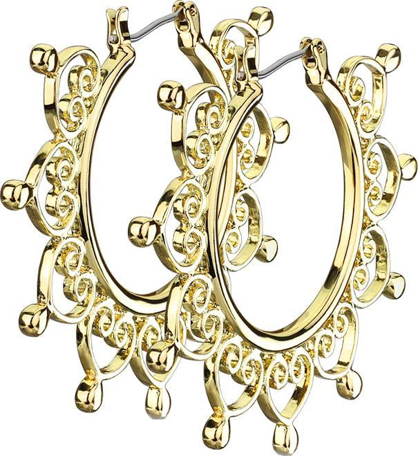Immagine prodotto Star Piercing Orecchini con cuori in filigrana placcati oro (Acciaio chirurgico 316L, Ottone)