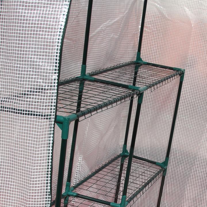 Actual product image Outsunny Foil greenhouse with flower shelves