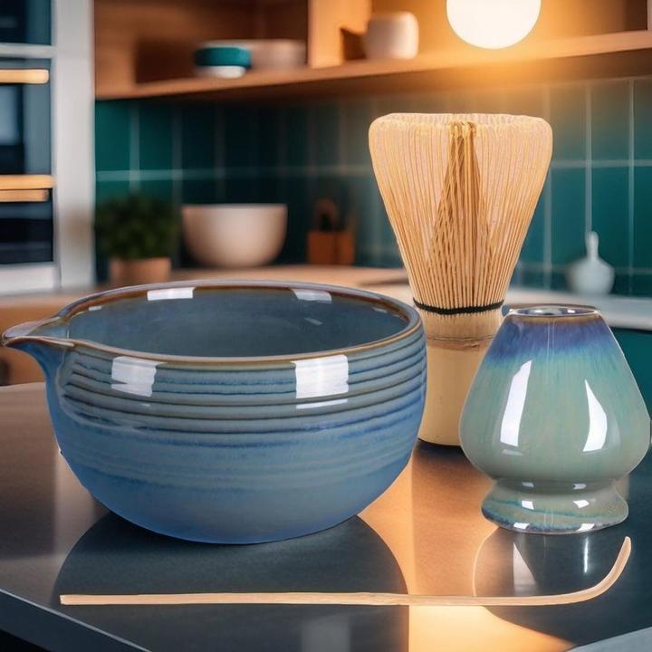 Image du produit Calimatcha Matcha Latte Grün Tee Set Guriin Spout inkl. Matcha Besen Geschenk Idee