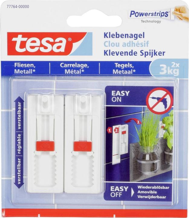 Produktbild tesa Klebenagel für Fliesen & Metall, höhenverstellbar