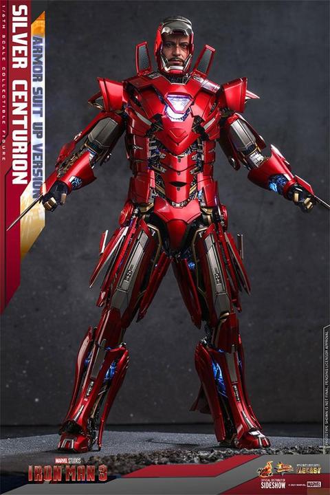 Image du produit Hot Toys Iron Man 3 figurine Movie Masterpiece 1/6 Silver Centurion (Armor Suit Up Version) 32 cm
