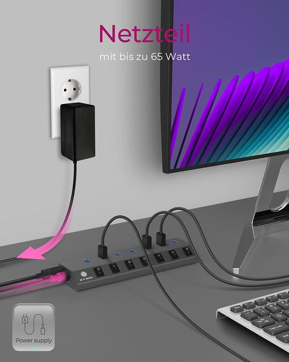 Produktbild Icy Box IB-HUB1701-C3 (USB-C, 7 Ports)