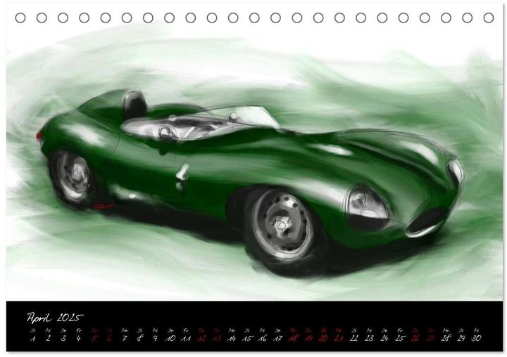 Actual product image Sportwagen Klassiker Kunst (Tischkalender 2025 DIN A5 quer), Monatskalender (A5, German)
