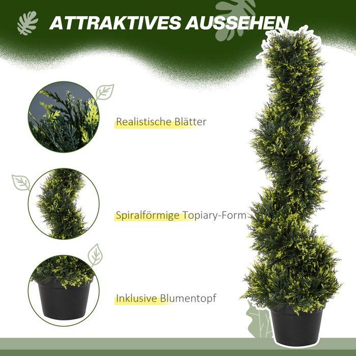 Immagine prodotto Swisshandel24 2er Set künstliche Zedernbaum gross 90 cm Kunstpflanze für Wohnzimmer Büro (90 cm)