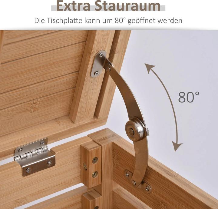 Actual product image Swisshandel24 Bathroom shelf, bathroom shelf with hinged lid, bathroom stand shelf with 2 shelves, bamboo