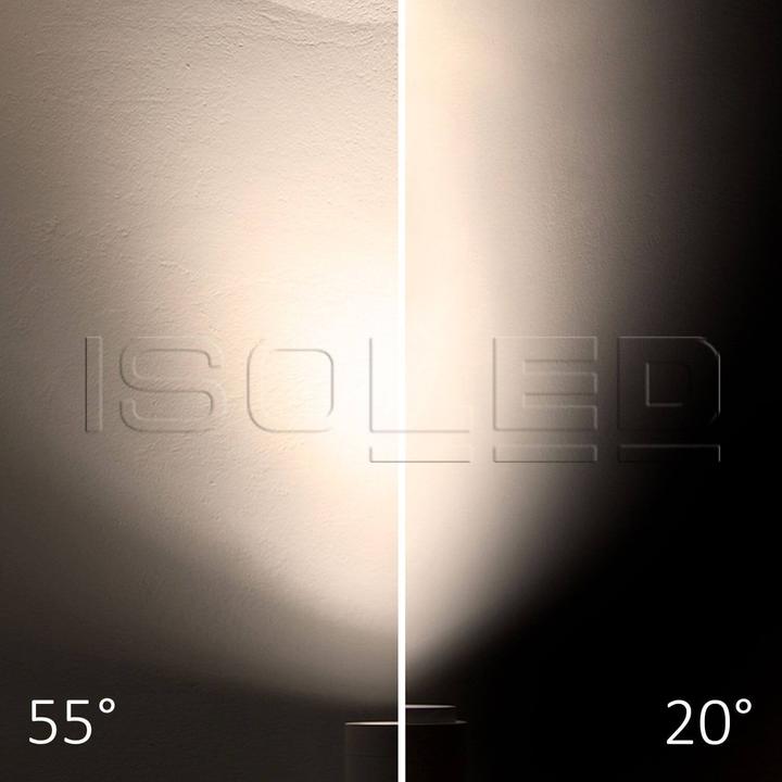 Actual product image Isoled 3-PH track spotlight, focusable, 24W, 20°-55°, matt white, 3000K