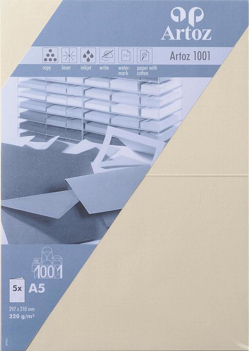 Actual product image Artoz 1001 cards chamois (A5, 220 g/m², 5 x)
