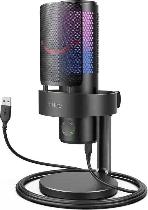 Image du produit Fifine A9 RGB mikrofonas žaidimams | podcast'ai | upeliai | trikojis | juodas