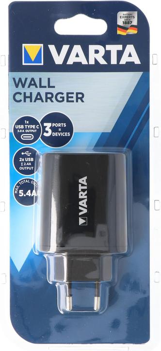 Immagine prodotto Varta Caricabatterie da muro 27W 2 x USB 2,4A + USB tipo C 3,0A (27 W)