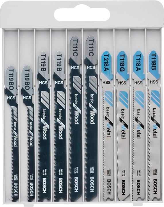 Produktbild Bosch Professional Zubehör 10-tlg. Stichsägeblatt-Set Basic for Metal and Wood