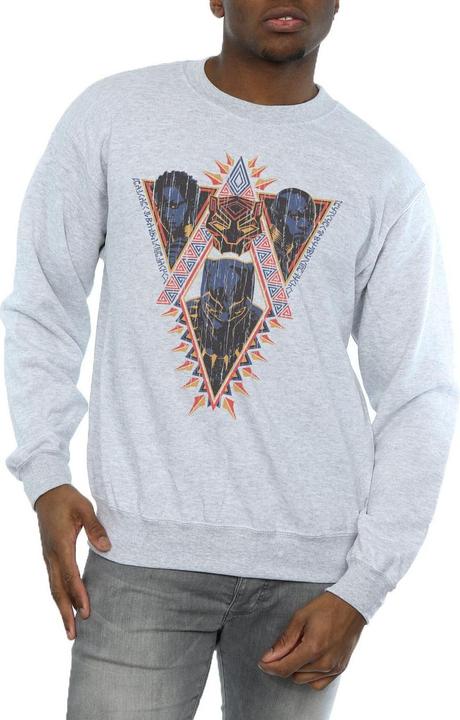 Immagine prodotto Felpa uomo Black Panther Tribal Heads in cotone (XXL)