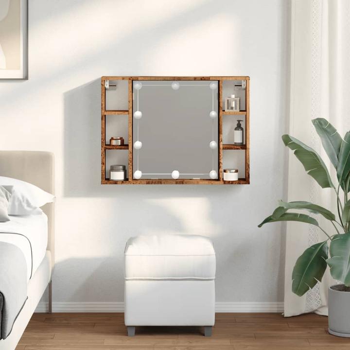 Produktbild VidaXL Spiegelschrank mit LED-Leuchten -Optik (76 x 15 x 55 cm)